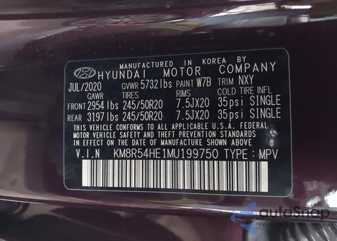 2021 Hyundai Palisade Limited from USA, damaged, VIN KM8R54HE1MU199750